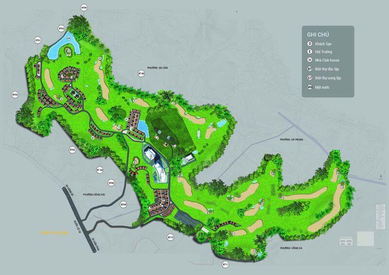 Sơ đồ vị trí của sân golf FLC Quảng Ninh