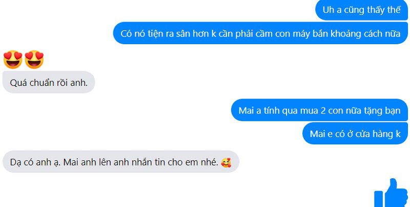 khách hàng đánh giá tích cực khi mua sản phẩm tại Techgolf