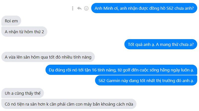 khách hàng đánh giá tích cực khi mua sản phẩm tại Techgolf