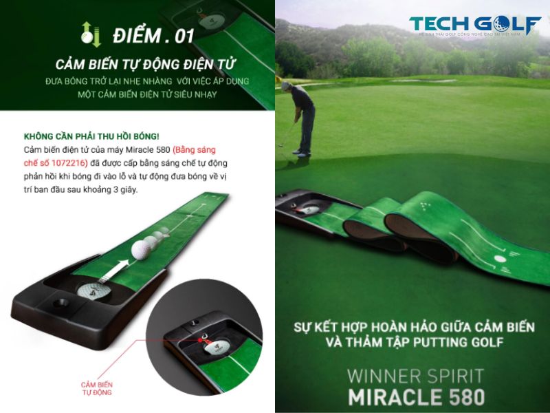 Thảm Golf Nhả Bóng MIRACLE 580