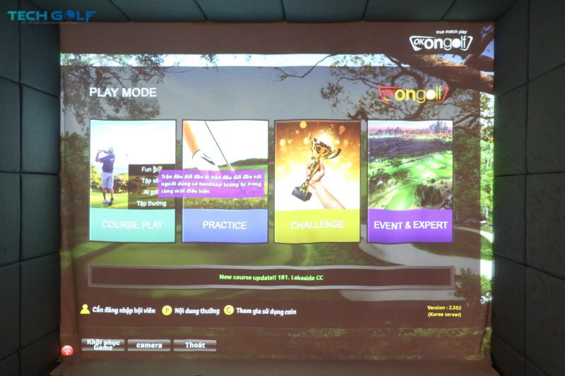 Bốn chế độ chơi của công nghệ Okongolf đáp ứng nhu cầu khắt khe của mọi golfer