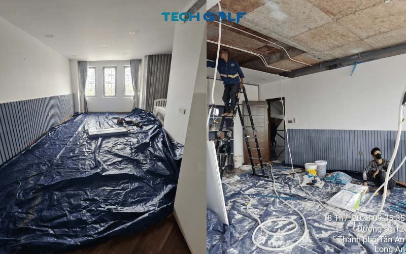 Techgolf giám sát thi công và lắt đặt dự án phòng golf 3D GTR tại Long An