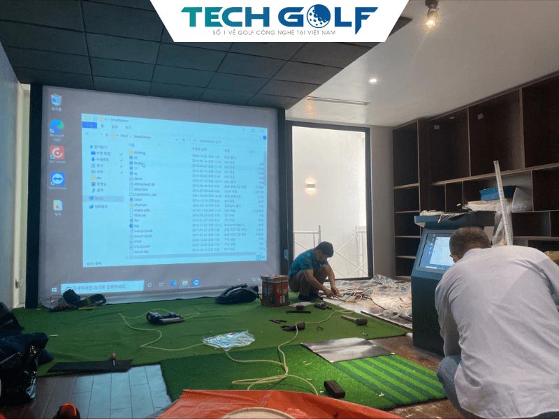 Đội ngũ Techgolf thi công phòng golf 3D cao cấp tại quận Tây Hồ