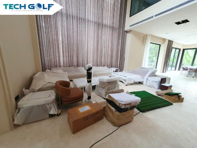 Vận chuyển nguyên vật liệu chính hãng tới biệt thự nhà chị Thủy