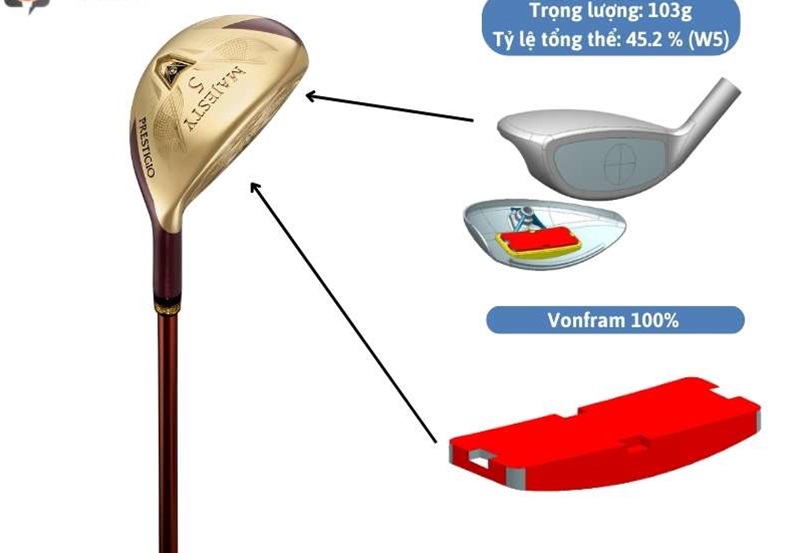 Gậy hybrid Majesty Prestigio 12 nữ cho độ chính xác cao