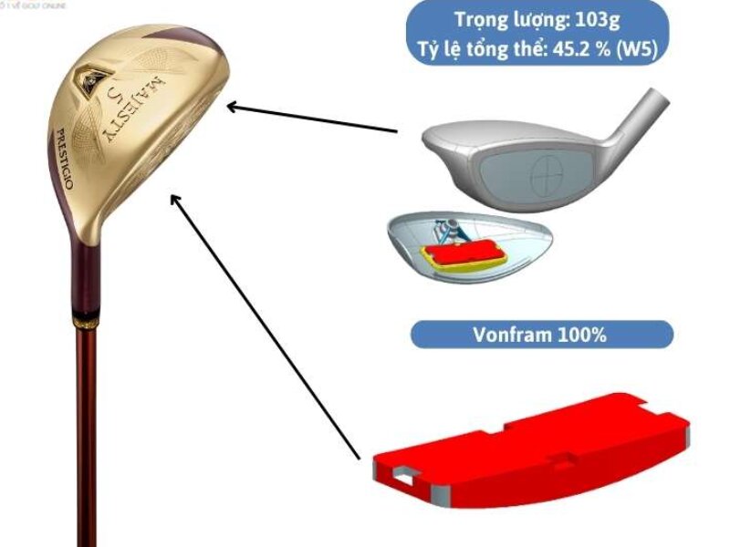 Gậy Hybrid được đầu tư chất liệu Titan nguyên khối