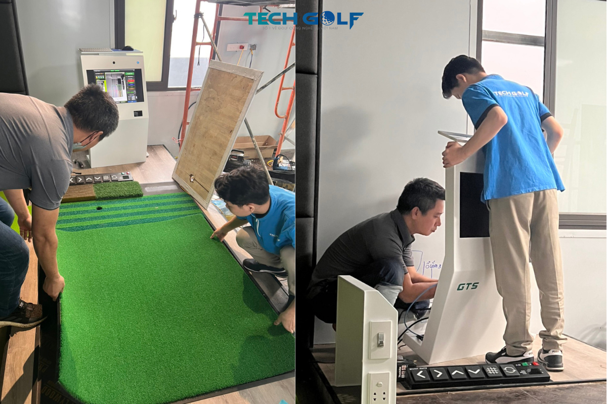 Chuyên gia kỹ thuật lắp đặt thảm swing, auto-tee và bộ xử lý của hệ thống GTS