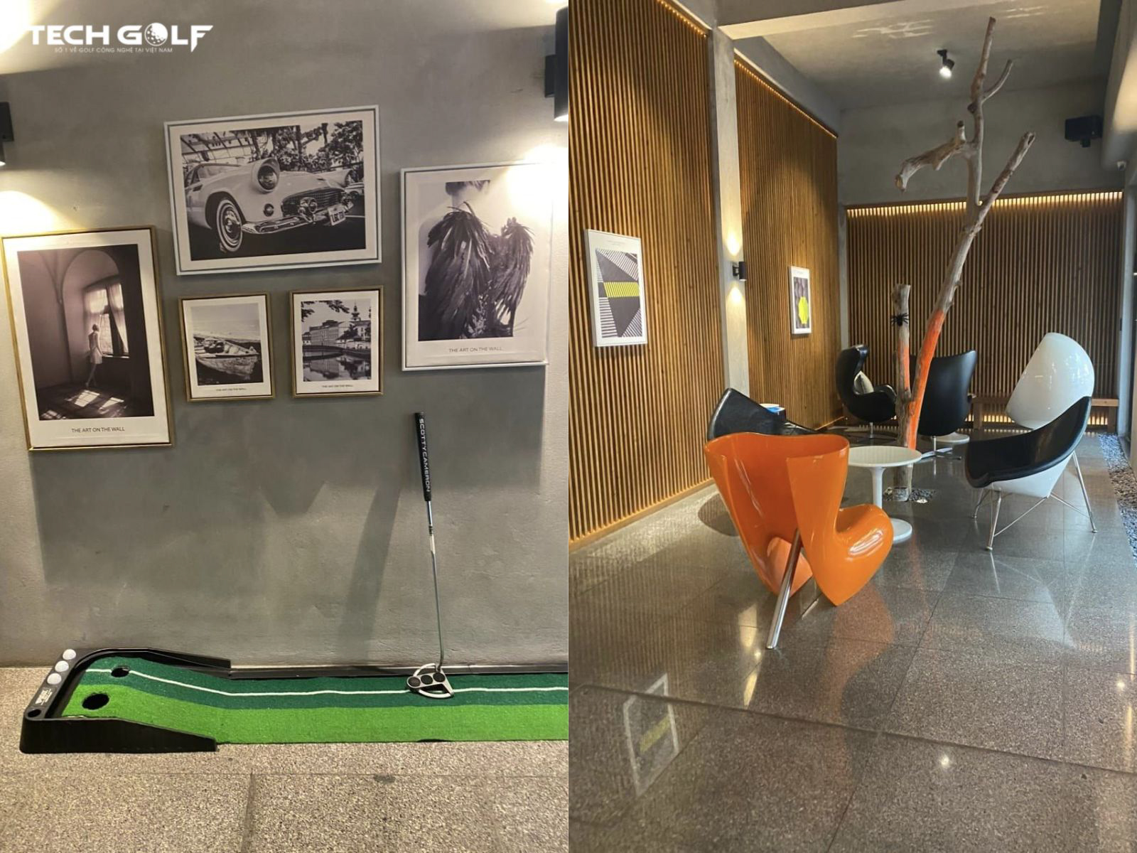 ClubHouse với phong cách trang trí tối giản, là địa điểm lý tưởng để golfer luyện tập đánh bóng