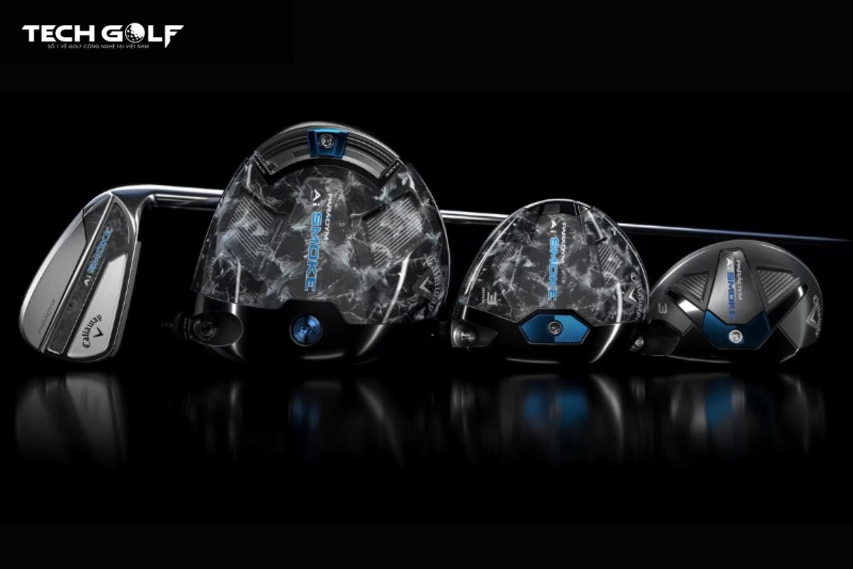 Bộ gậy Callaway Paradym Ai Smoke sở hữu công nghệ Ai Smart Face - Biến toàn bộ mặt gậy thành điểm ngọt