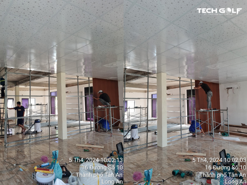 Lắp đặt phân khung cho phòng golf 3D với các nguyên vật liệu nhập khẩu chính hãng