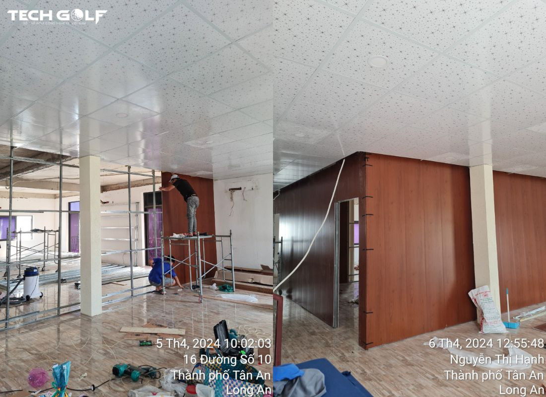 Techgolf vận chuyển các thiết bị và thi công phần khung vách cho dự án golf 3D club Tân An ngay sau khi ký kết hợp đồng