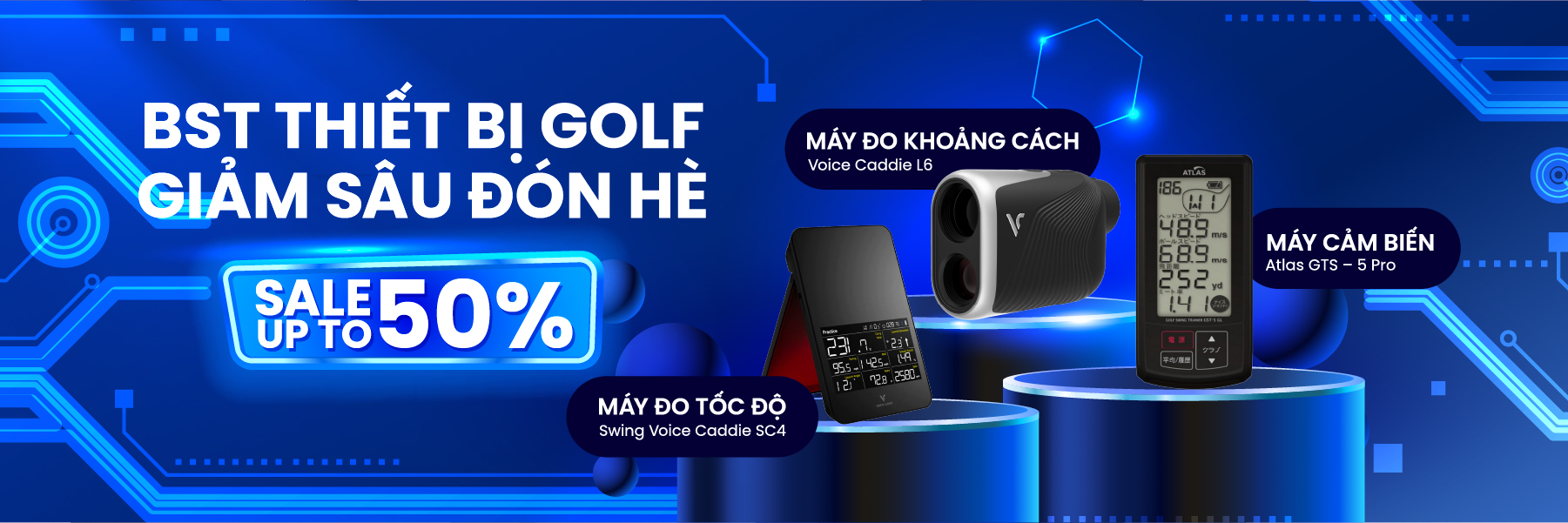 Banner thiết bị golf công nghệ